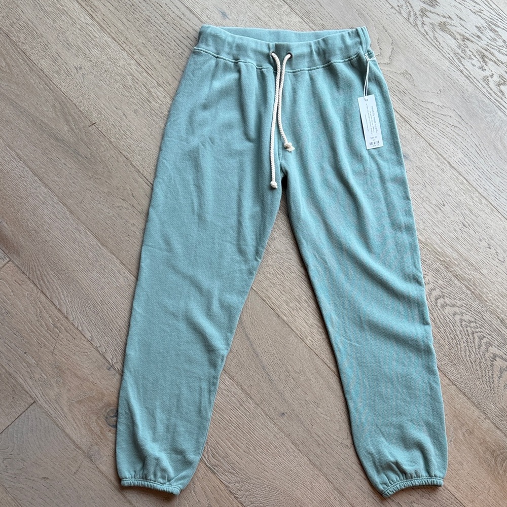 NWT PerfectWhiteTee 'Freddie' Terry Jogger in 'Palm Leaf' Green - XSMALL $95